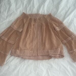 Ramy Brook eyelet lace off shoulder top